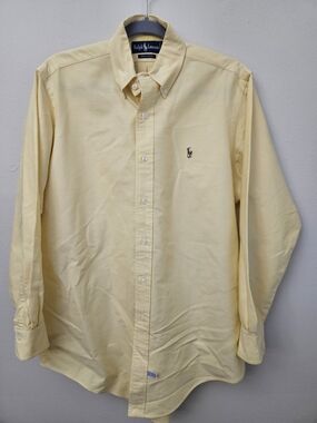 Ralph Lauren Yellow Button-Down Oxford Shirt - Classic Pony Logo